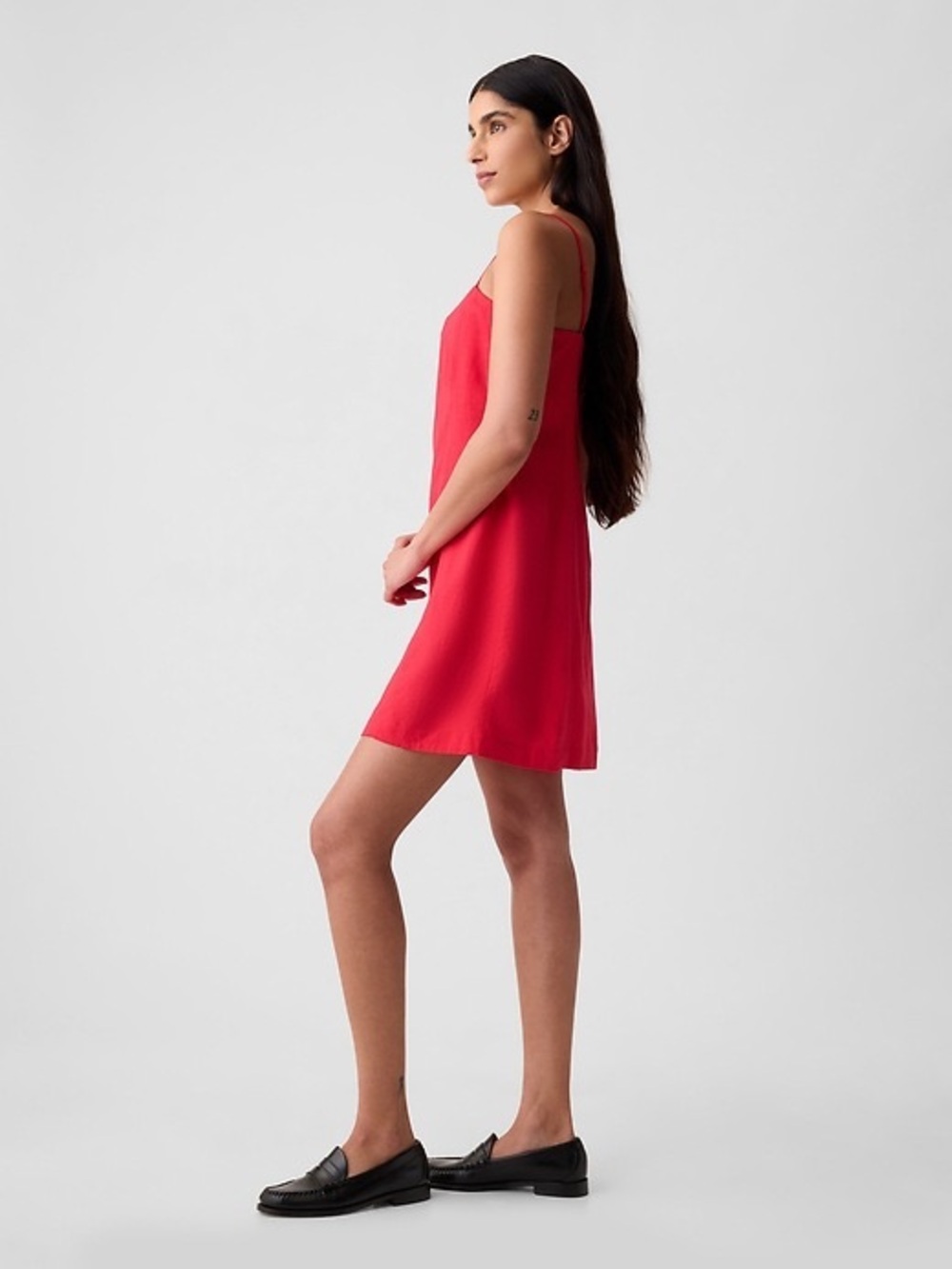 GAP Red Mini Slip Dress with Thin Straps